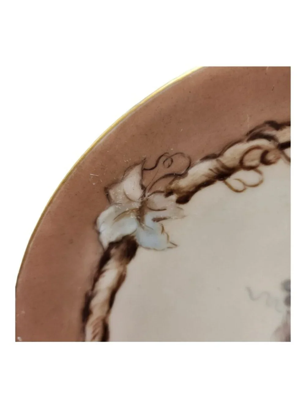 Vtg Thomas Sevres Bavaria Hand Painted Cabinet Plate Fall Leaves Grapes 8 1/2
